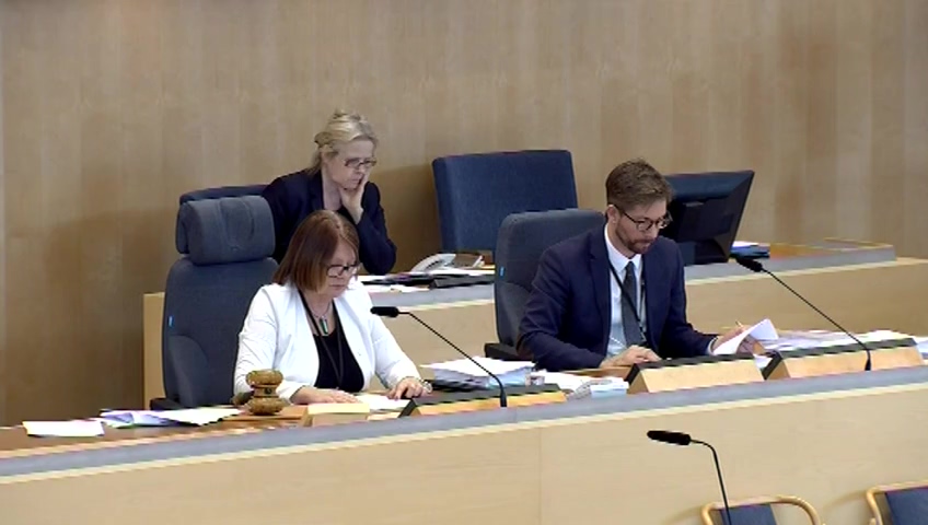 Stillbild från debatten i kammaren