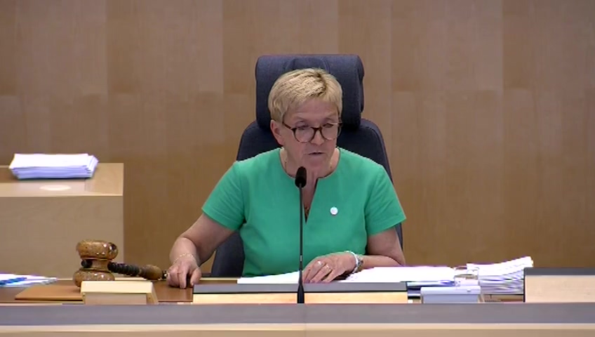 Stillbild från debatten i kammaren