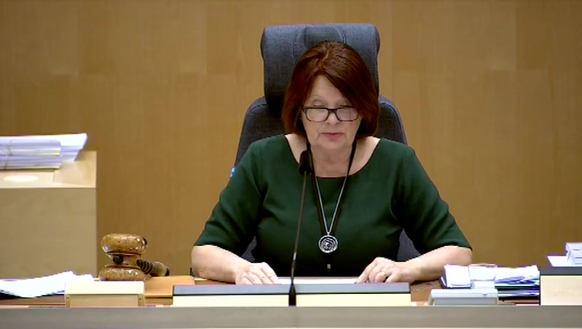 Stillbild från debatten i kammaren