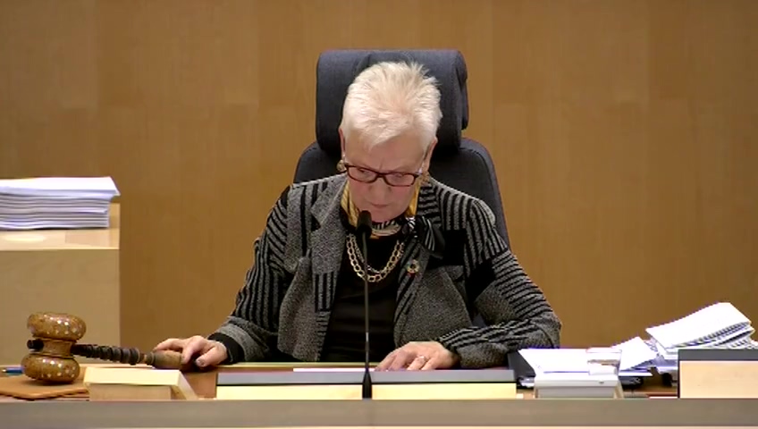 Stillbild från debatten i kammaren