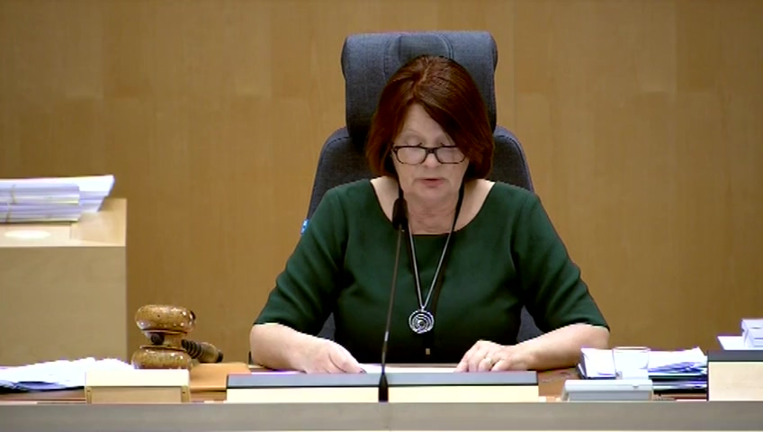 Stillbild från debatten i kammaren