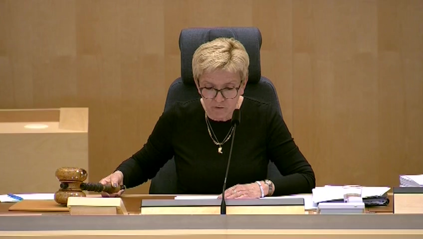 Stillbild från debatten i kammaren