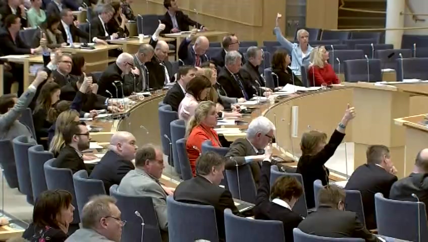 Stillbild från debatten i kammaren