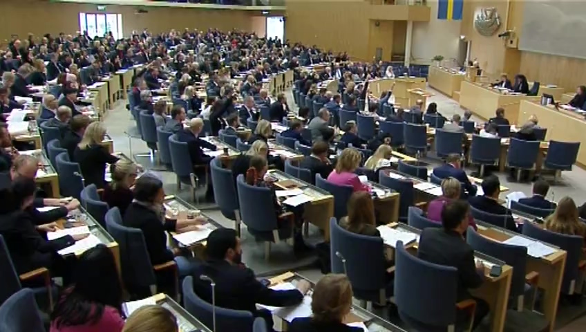 Stillbild från debatten i kammaren