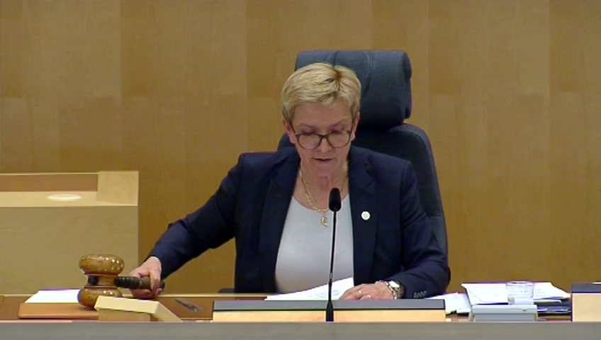 Stillbild från debatten i kammaren