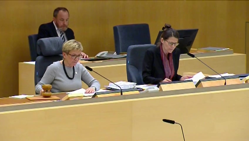 Stillbild från debatten i kammaren