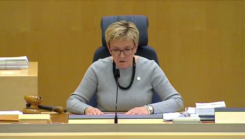 Stillbild från debatten i kammaren