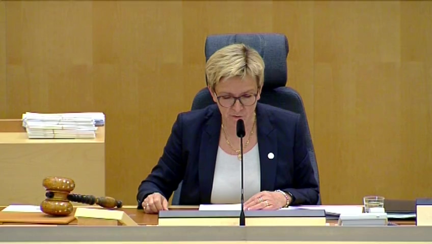 Stillbild från debatten i kammaren