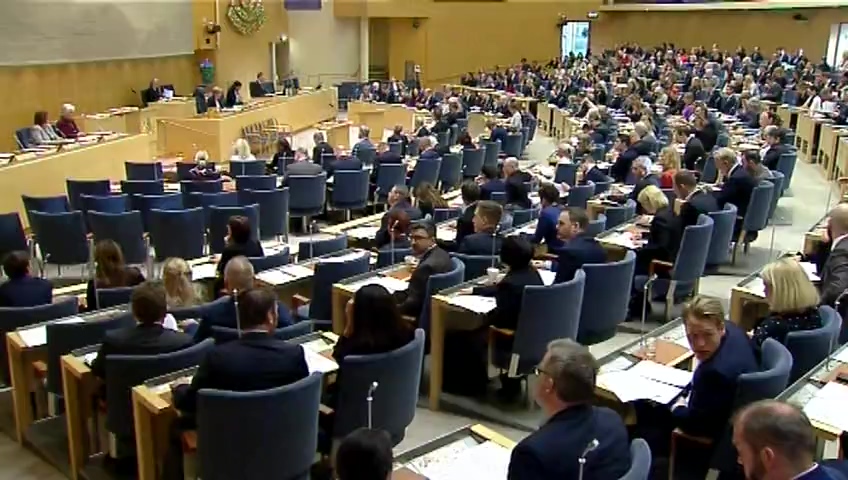 Stillbild från debatten i kammaren