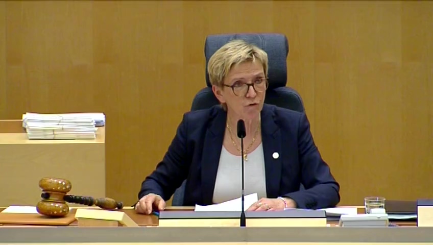 Stillbild från debatten i kammaren