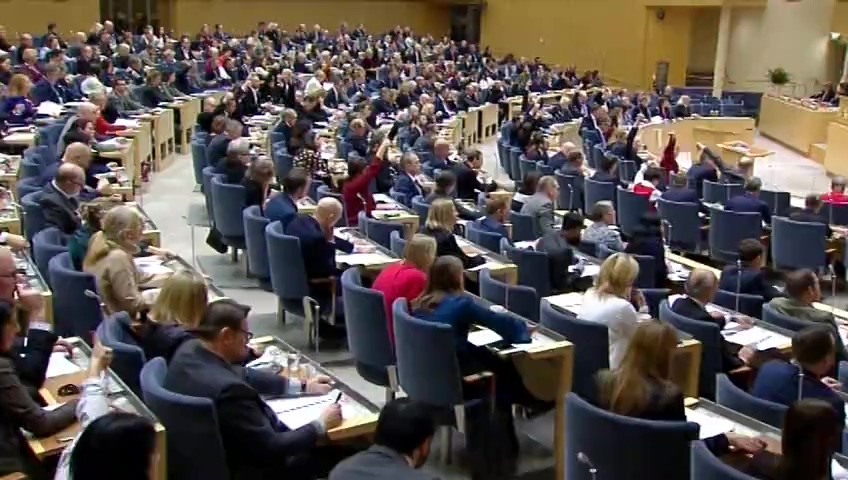 Stillbild från debatten i kammaren