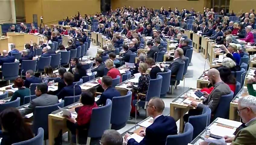 Stillbild från debatten i kammaren