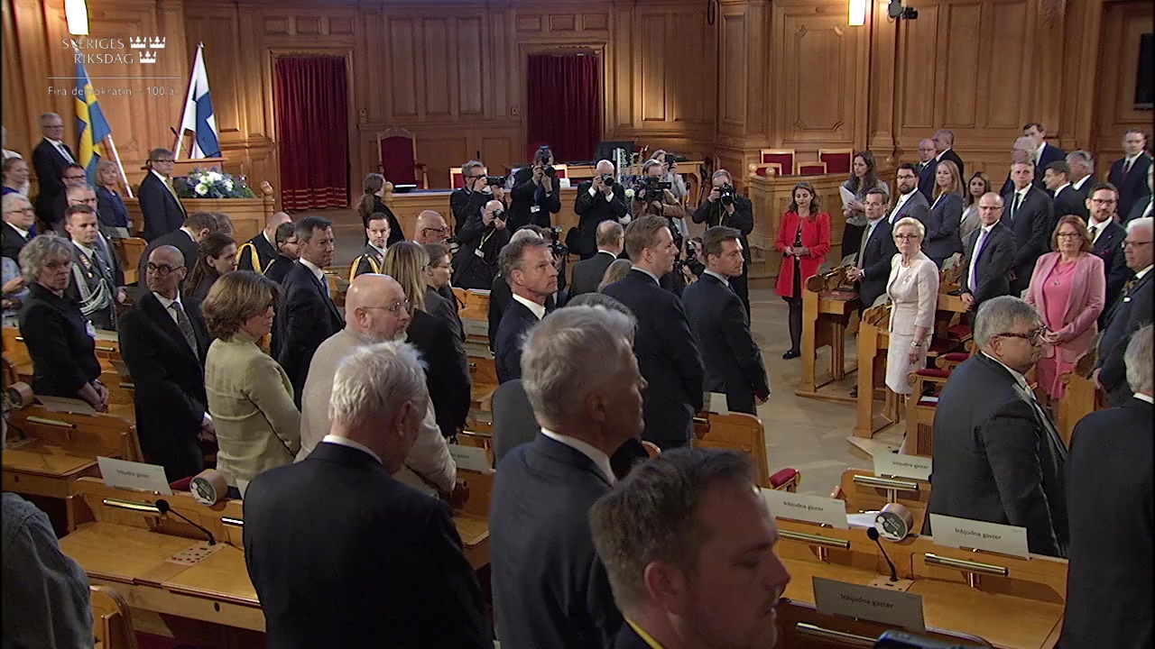 Stillbild från Besök: Finlands president håller tal i riksdagen