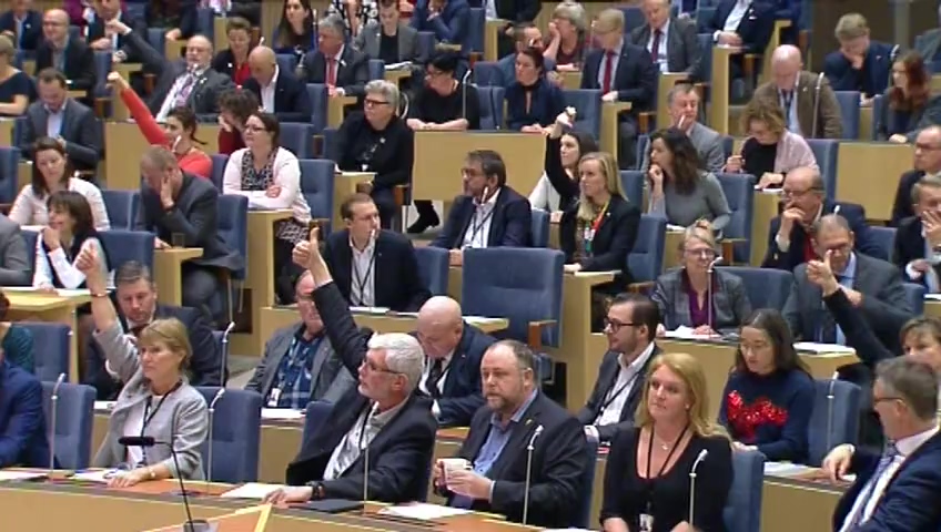 Stillbild från debatten i kammaren