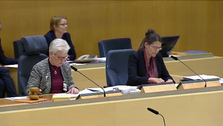 Stillbild från debatten i kammaren