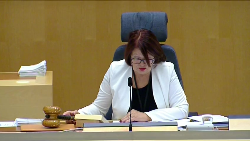 Stillbild från Debatt om förslag: Förbättrade förutsättningar för effektiv resolution av banker