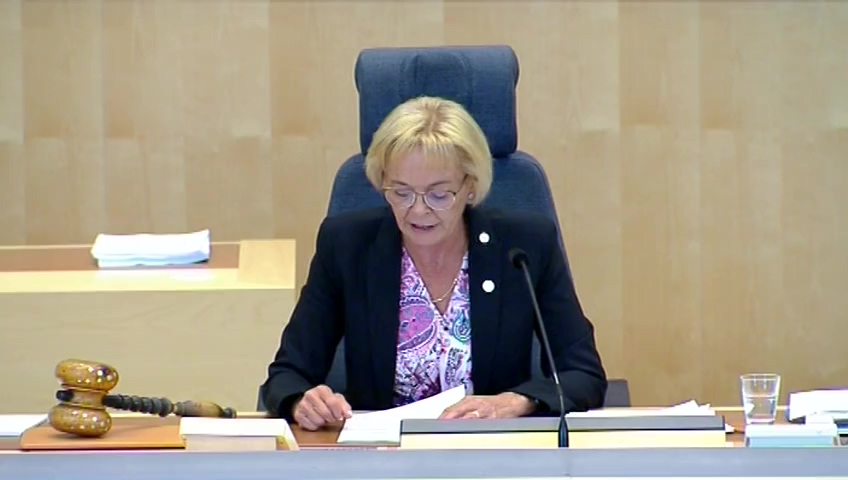 Stillbild från debatten i kammaren