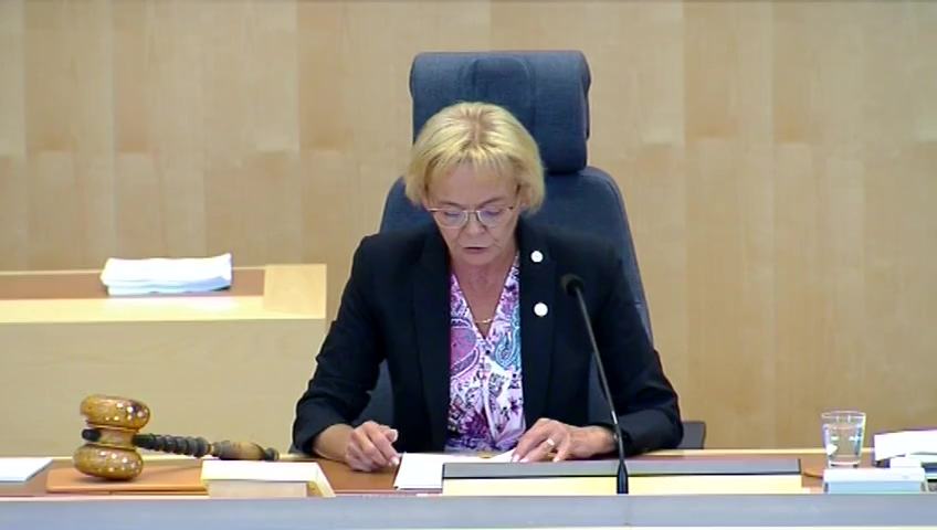 Stillbild från debatten i kammaren