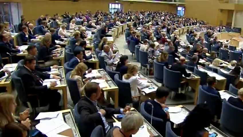 Stillbild från debatten i kammaren