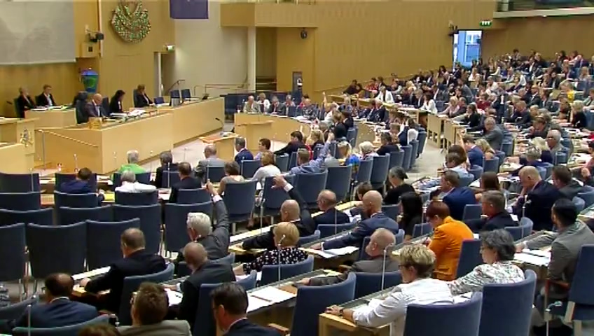Stillbild från debatten i kammaren