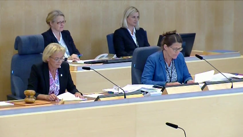 Stillbild från debatten i kammaren