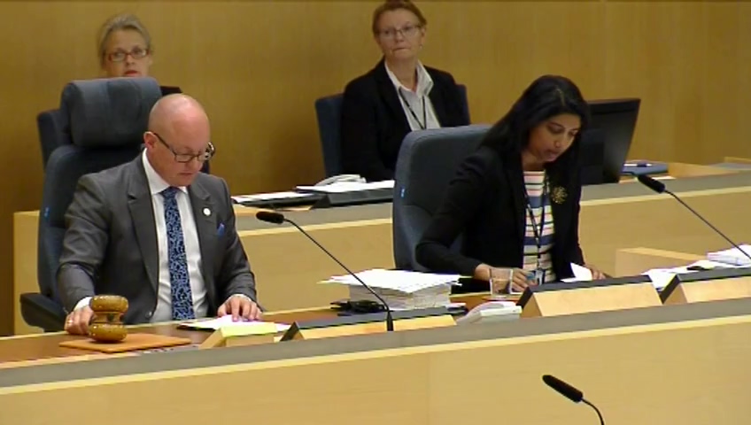 Stillbild från debatten i kammaren