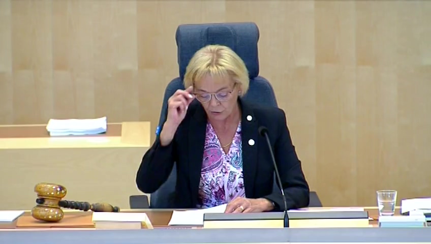 Stillbild från debatten i kammaren