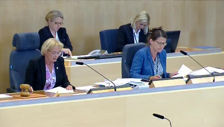 Stillbild från debatten i kammaren