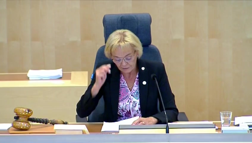 Stillbild från debatten i kammaren