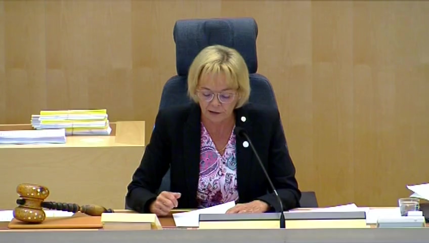 Stillbild från debatten i kammaren