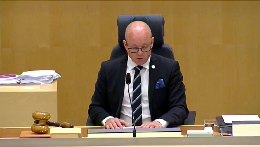 Stillbild från debatten i kammaren