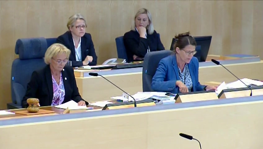 Stillbild från debatten i kammaren