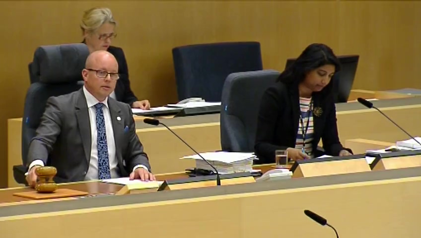 Stillbild från debatten i kammaren
