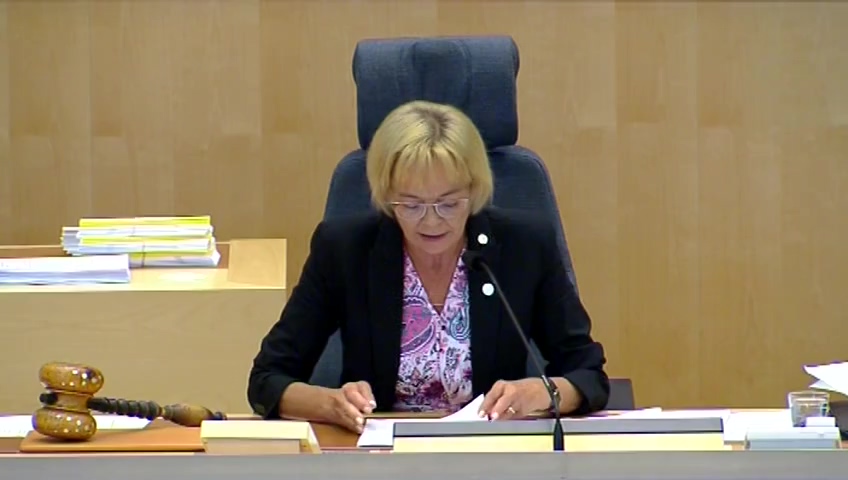 Stillbild från debatten i kammaren