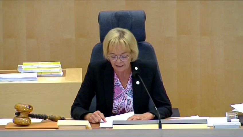 Stillbild från debatten i kammaren