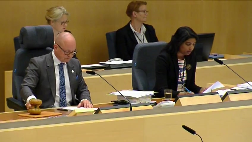 Stillbild från debatten i kammaren