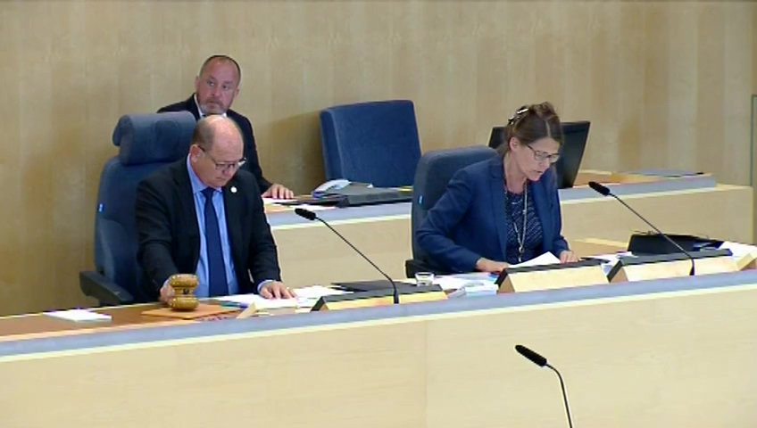 Stillbild från debatten i kammaren