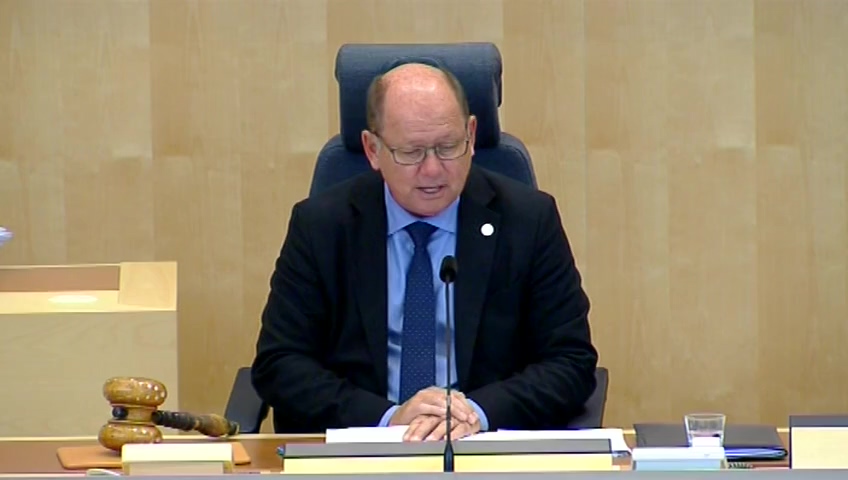 Stillbild från debatten i kammaren