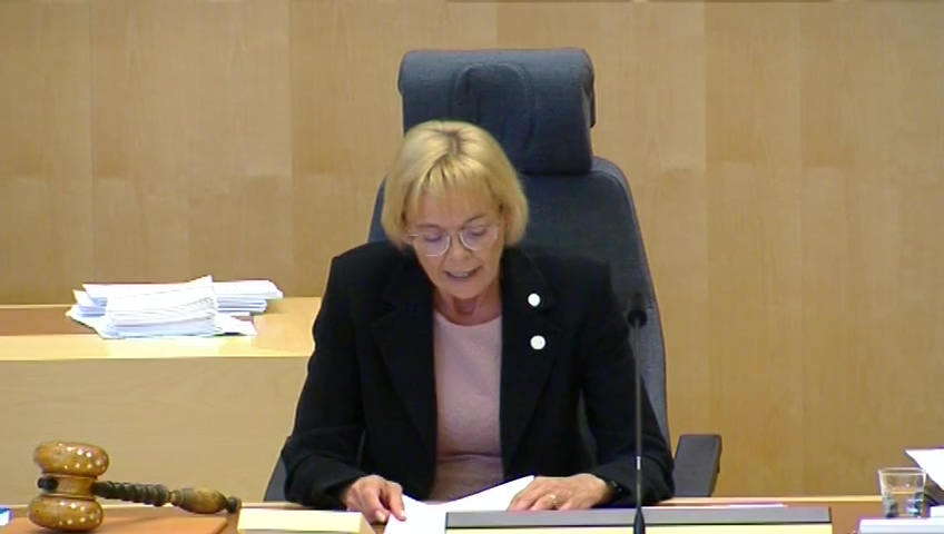 Stillbild från debatten i kammaren
