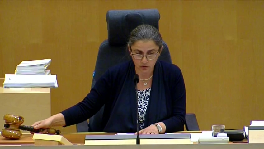 Stillbild från debatten i kammaren