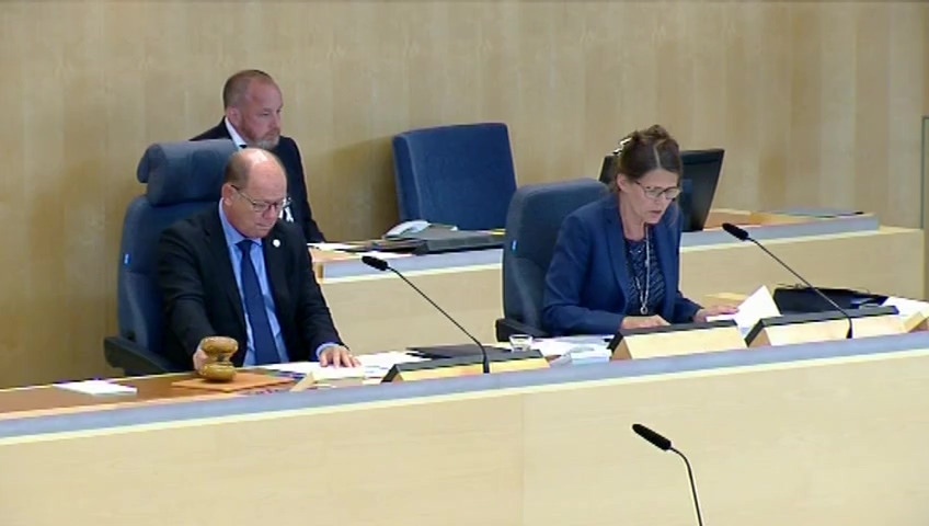 Stillbild från debatten i kammaren