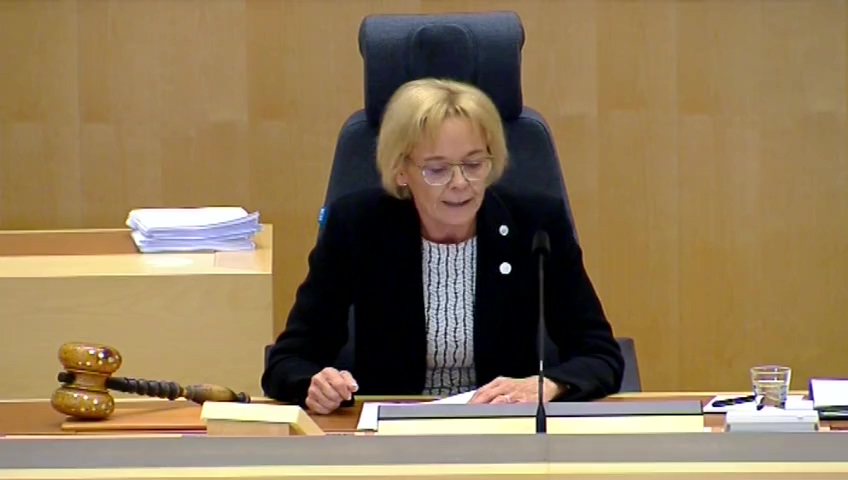 Stillbild från debatten i kammaren