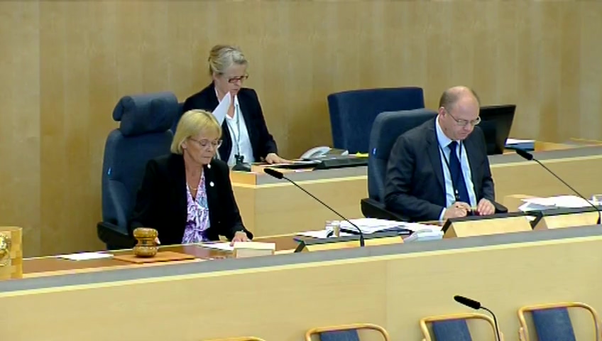 Stillbild från debatten i kammaren