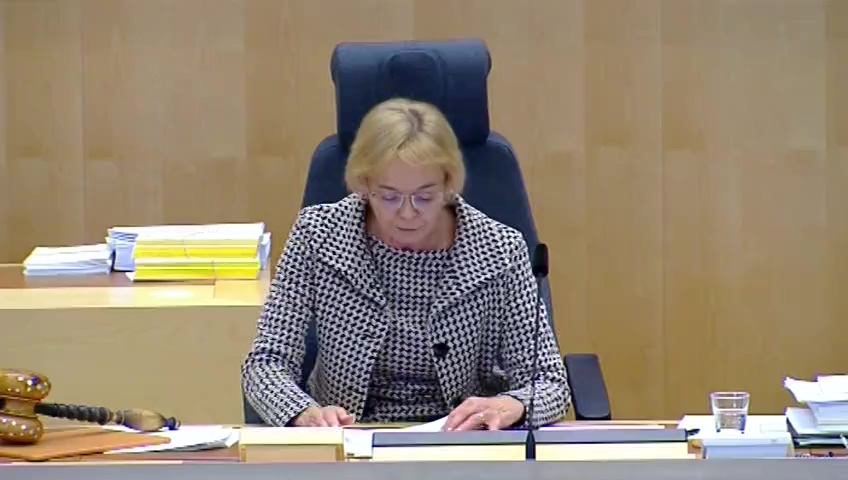 Stillbild från debatten i kammaren