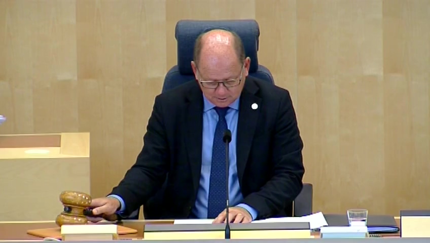 Stillbild från debatten i kammaren