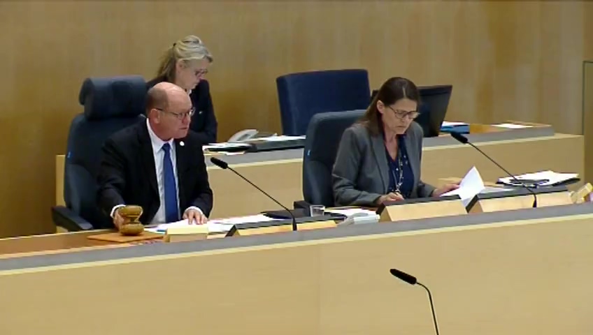 Stillbild från debatten i kammaren