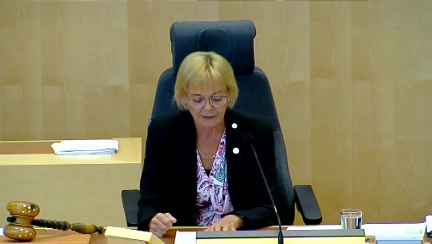 Stillbild från debatten i kammaren