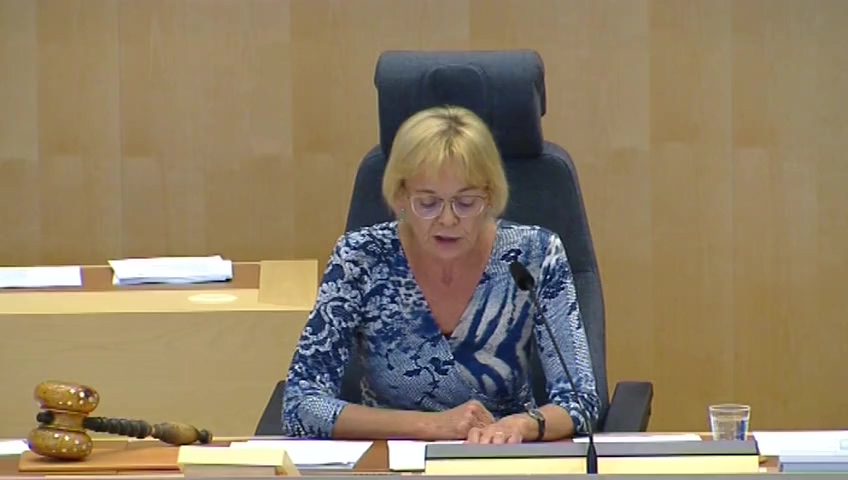 Stillbild från debatten i kammaren