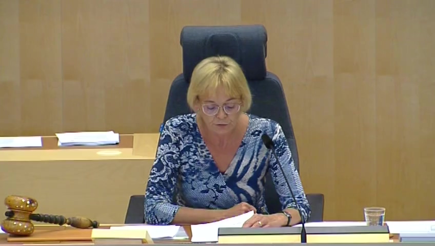 Stillbild från debatten i kammaren