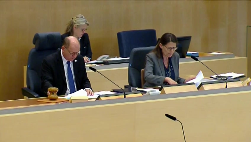 Stillbild från debatten i kammaren